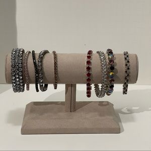 Vintage to Modern Rhinestone Bracelets Set of Nine